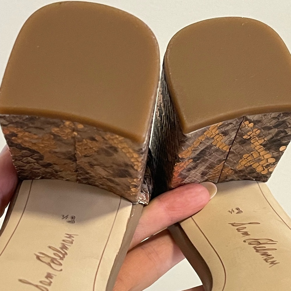 SAM EDELMAN ANIMAL PRINT BLOCK HEEL SANDAL - 8.5 - Picture 2 of 4